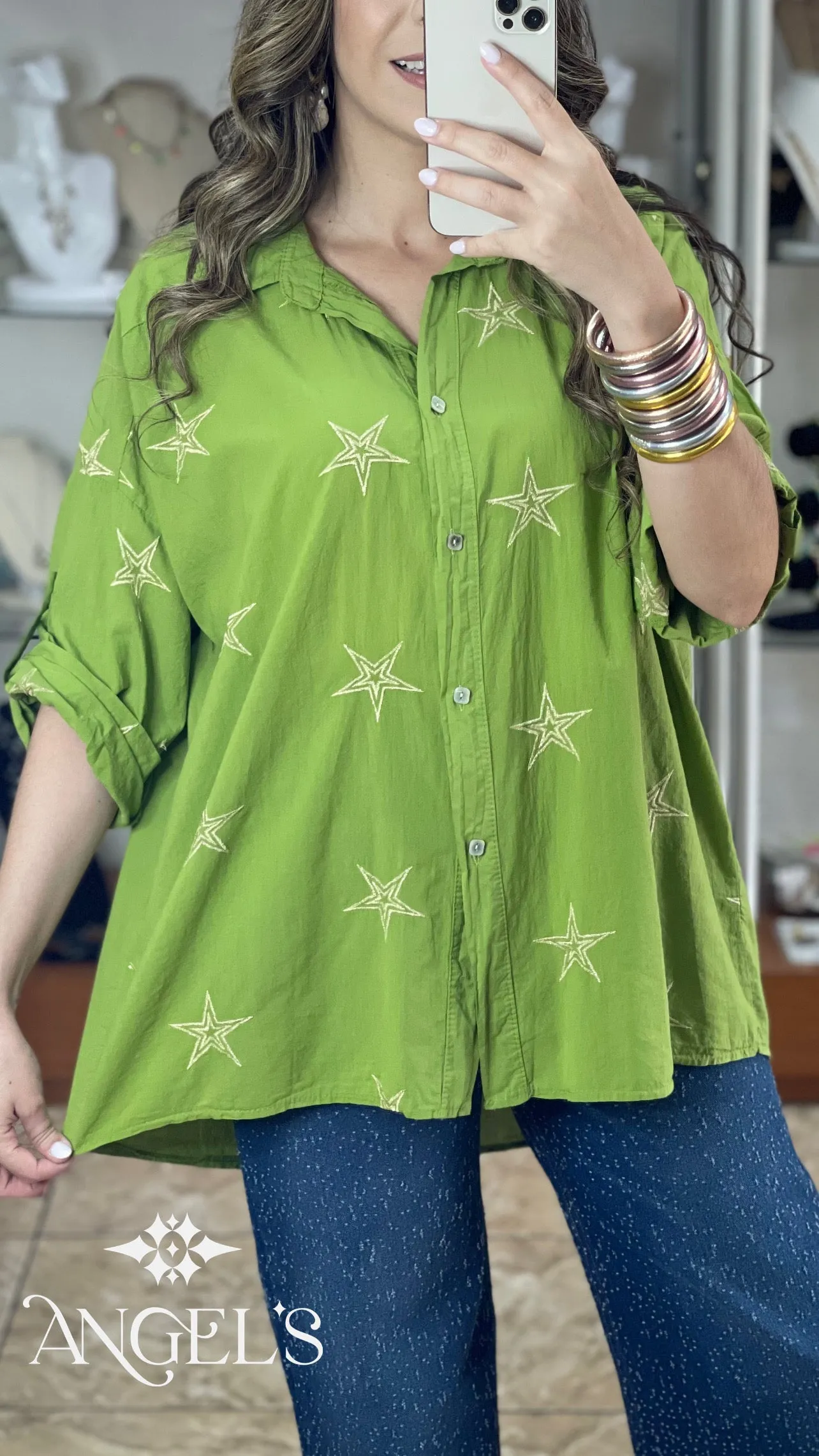 Embroidered Stars OS Top