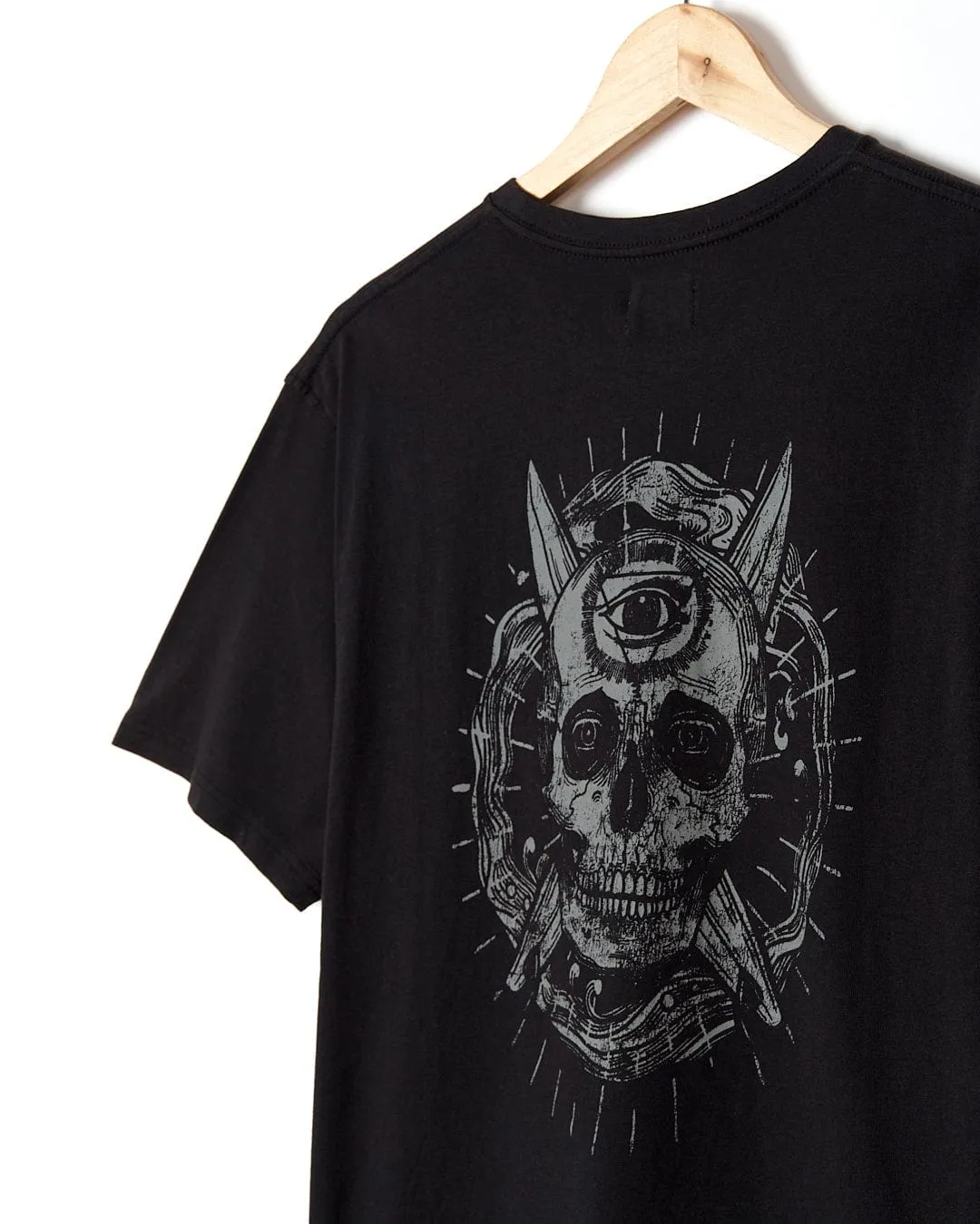 Eye Sea Waves - Mens Short Sleeve Stonewash T-shirt - Dark Grey