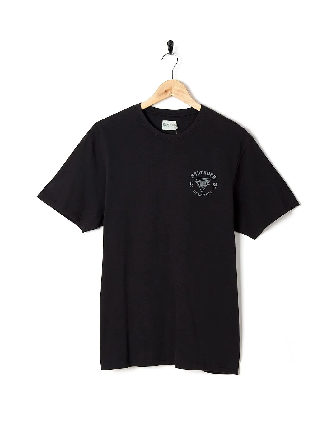 Eye Sea Waves - Mens Short Sleeve Stonewash T-shirt - Dark Grey