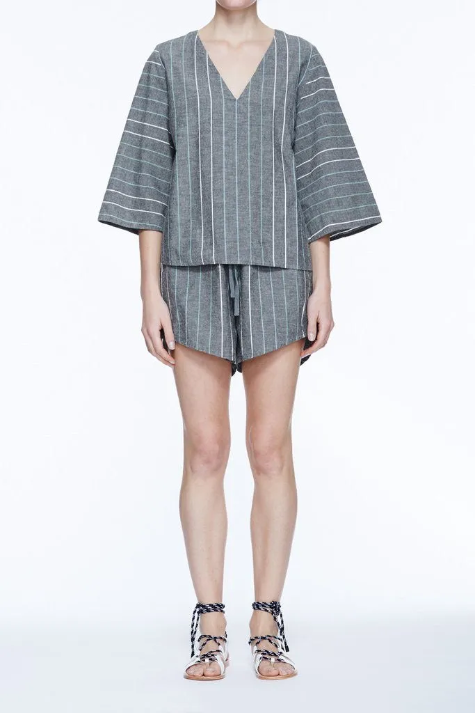 Flared Sleeve Top - Charcoal