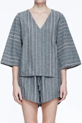 Flared Sleeve Top - Charcoal