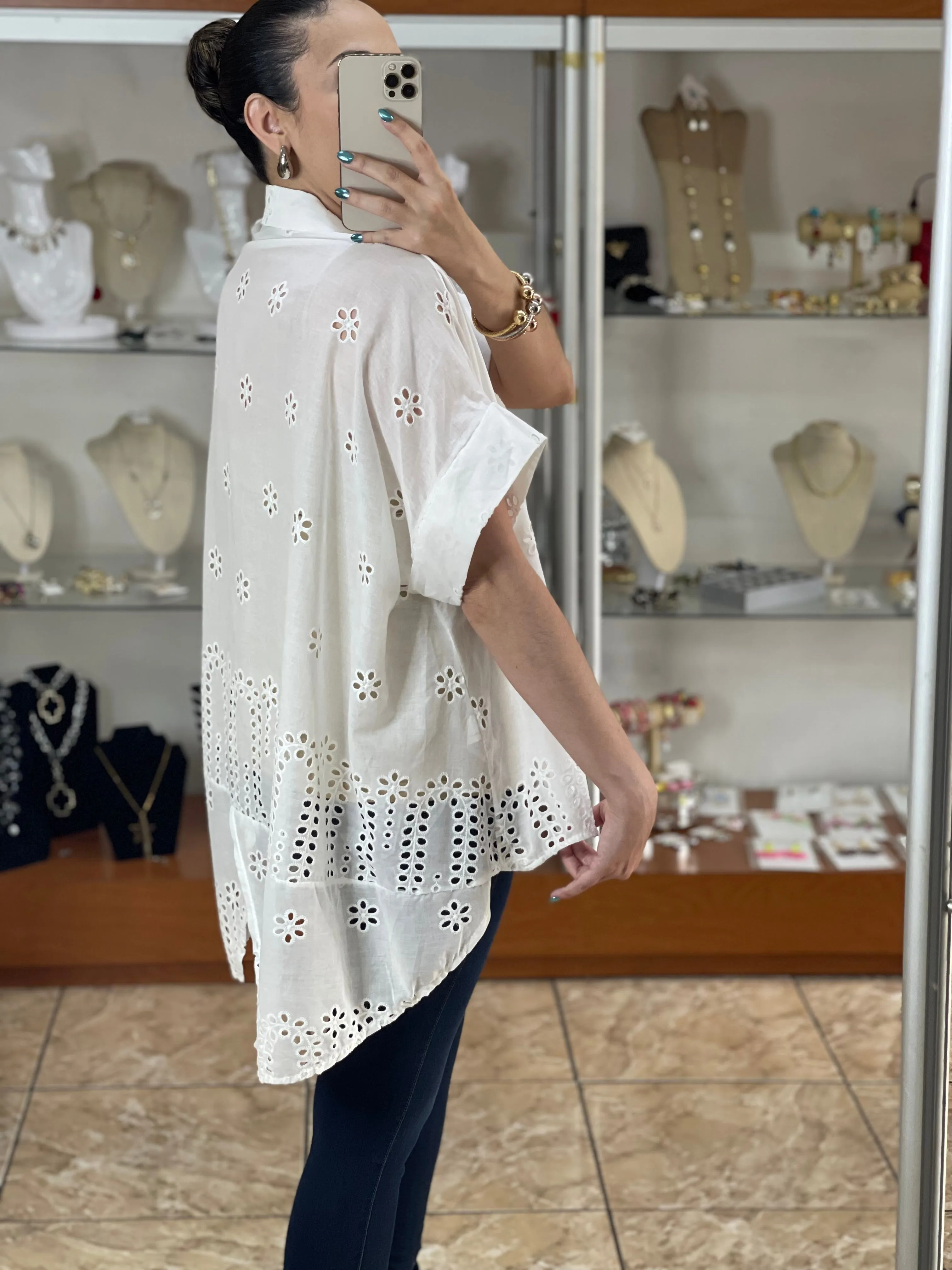 Floral Sequins Embroidered OS Top