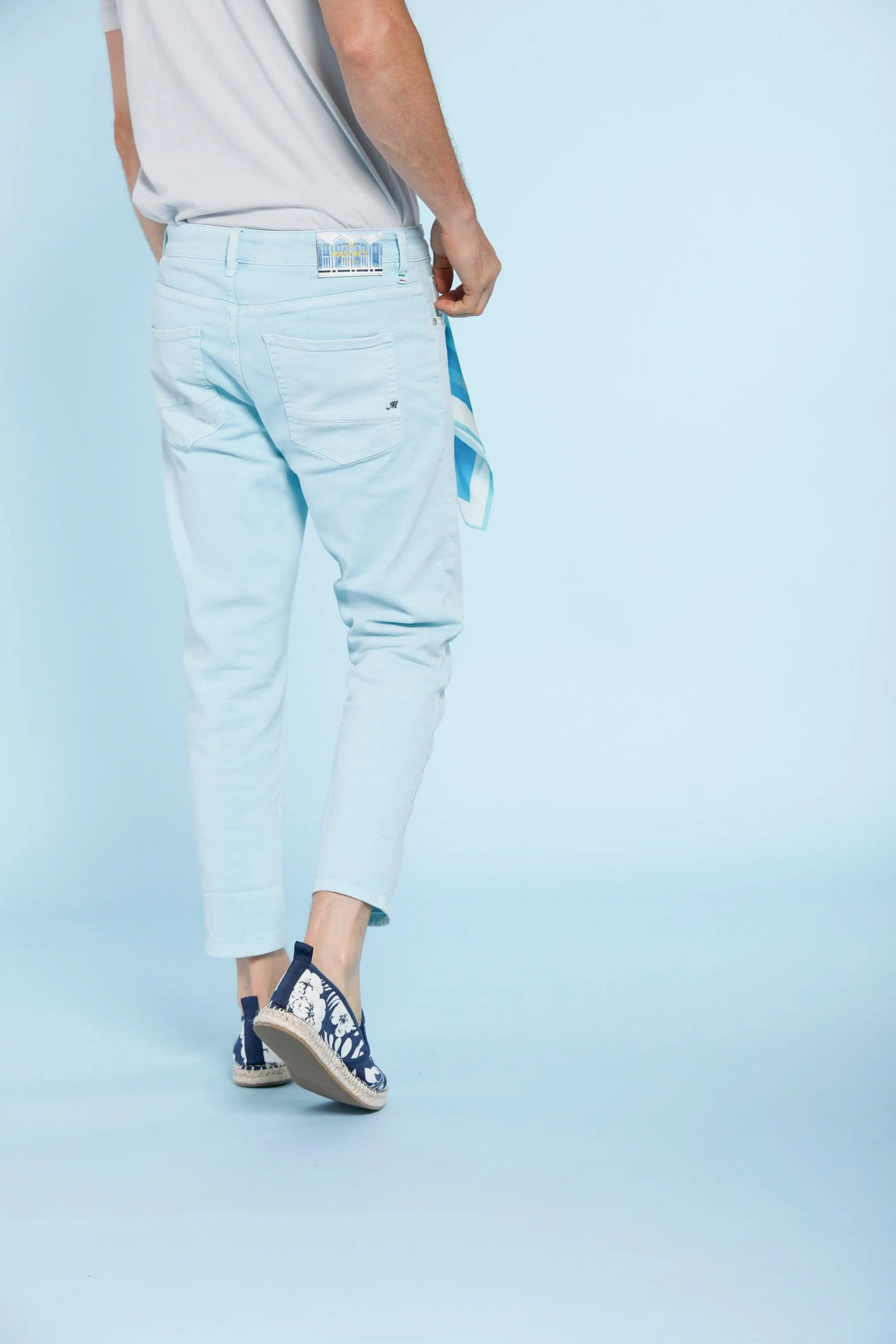 Forte 5 Tasche pantalone uomo in bull denim stretch carrot fit