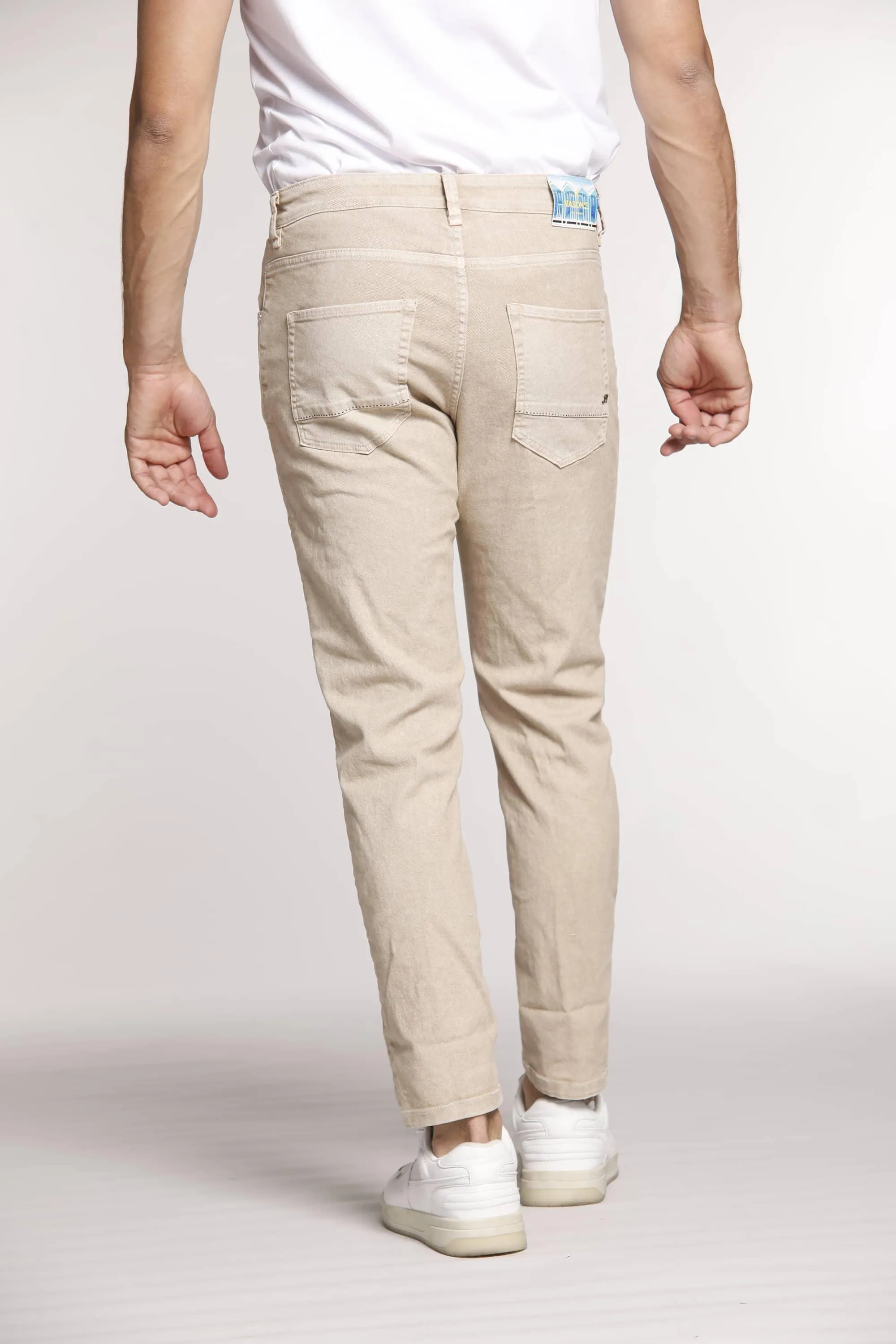 Forte 5 Tasche pantalone uomo in bull denim stretch carrot fit