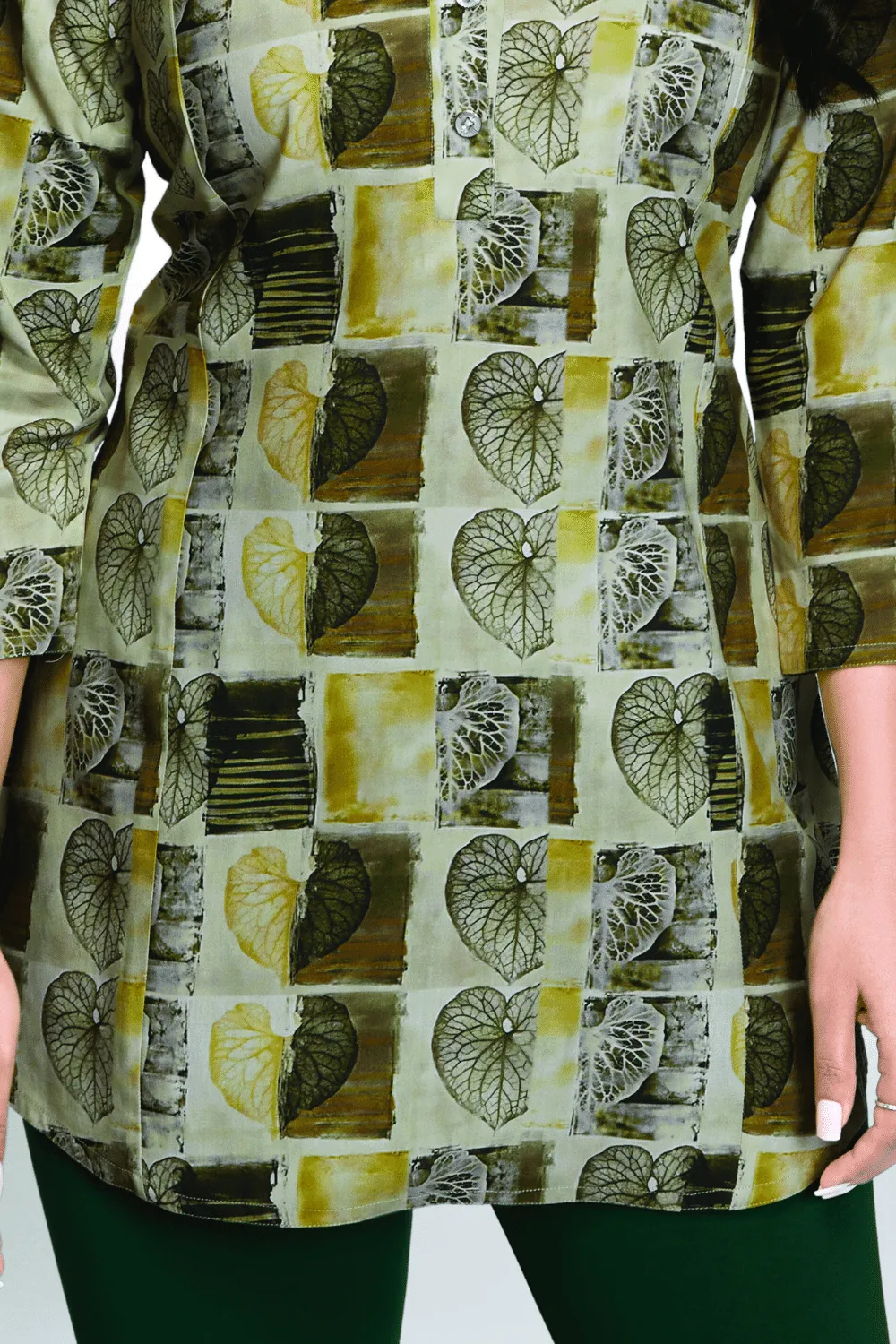 Green Digital Print Short Kurti