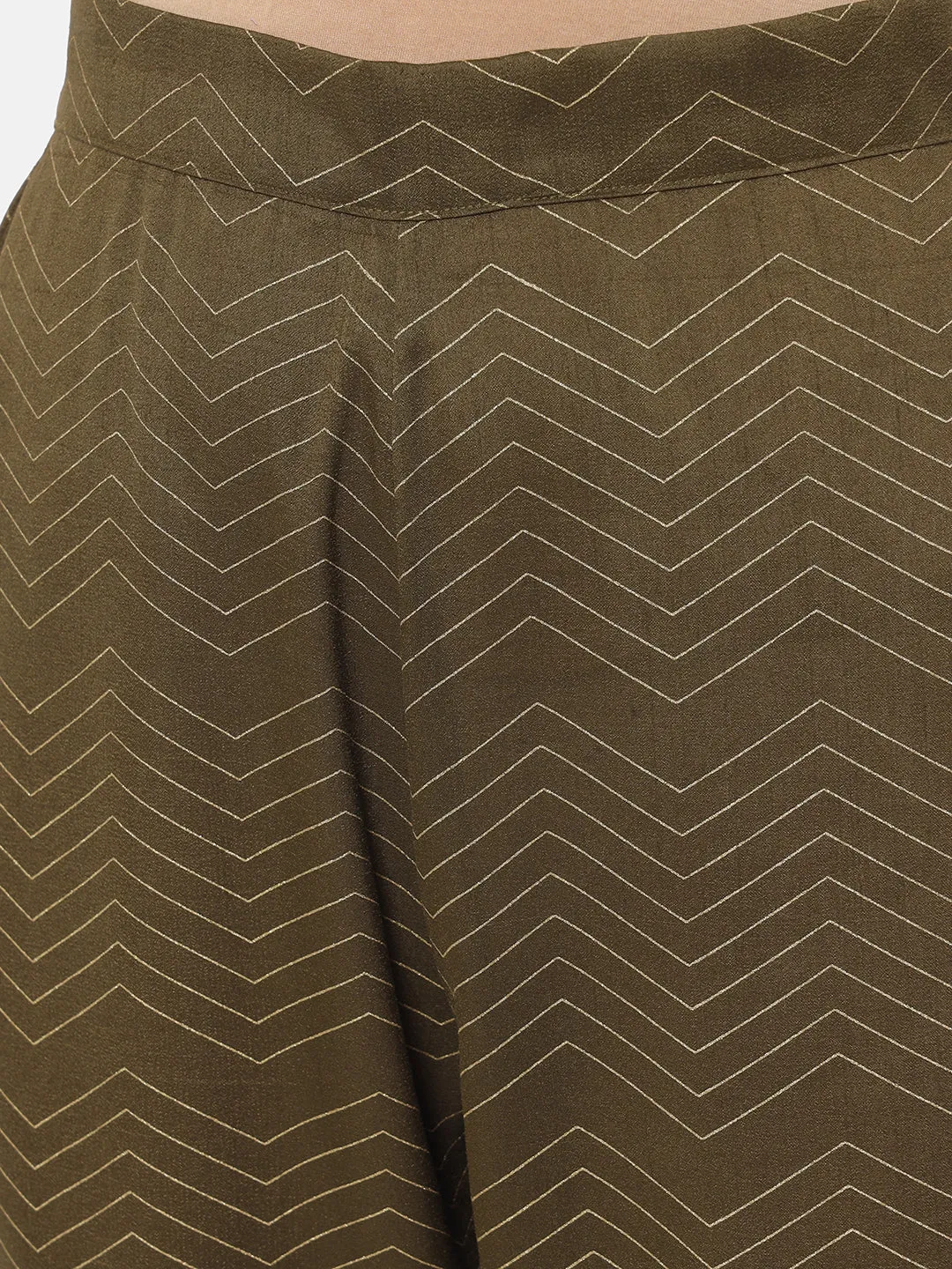 Gulzaar Olive Straight Fit Trouser