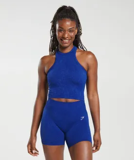 Gymshark Adapt Fleck Seamless Midi Tank - Cobalt Blue/Iris Blue