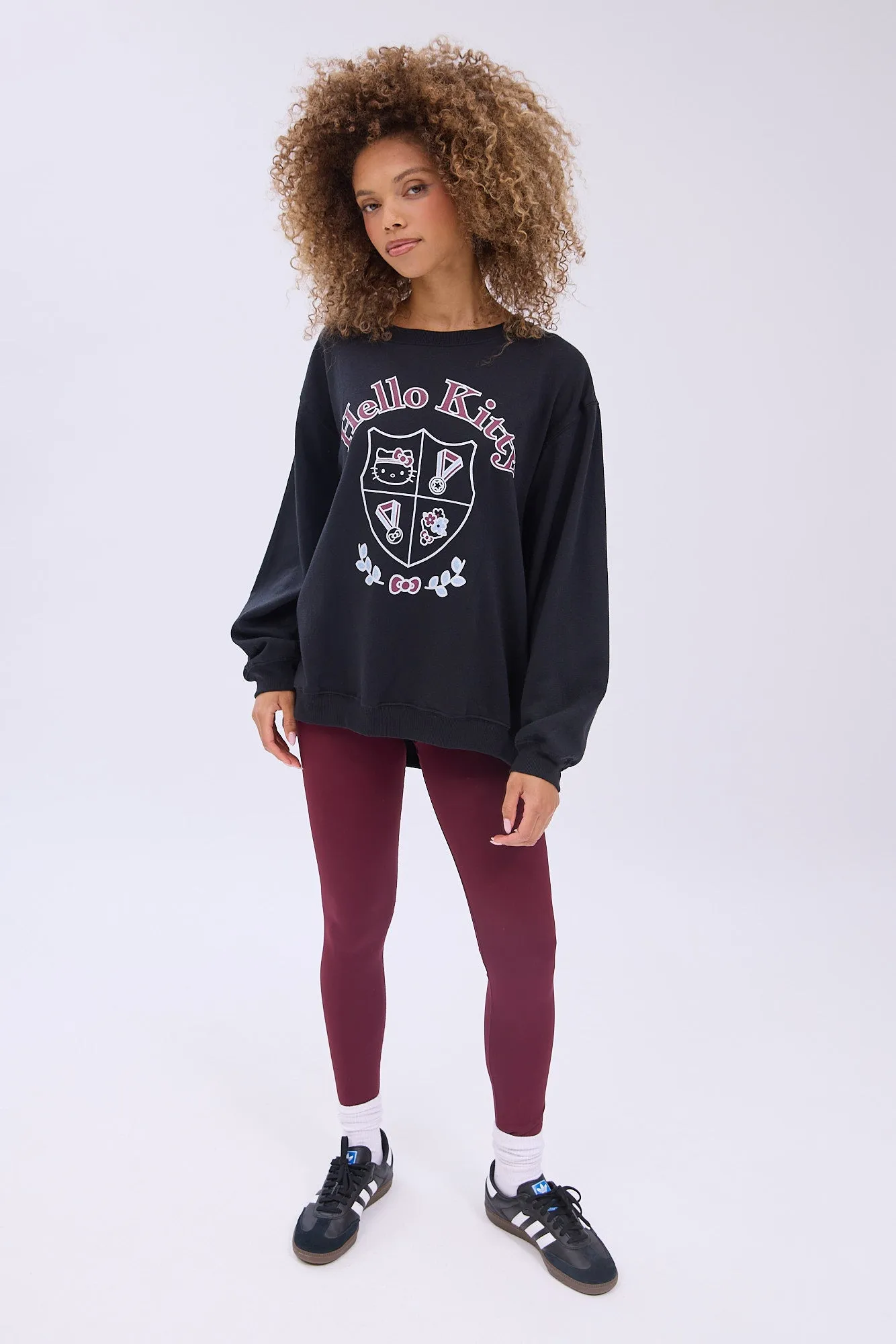 Hello Kitty Graphic Crew Neck Relaxed Sweatshirt