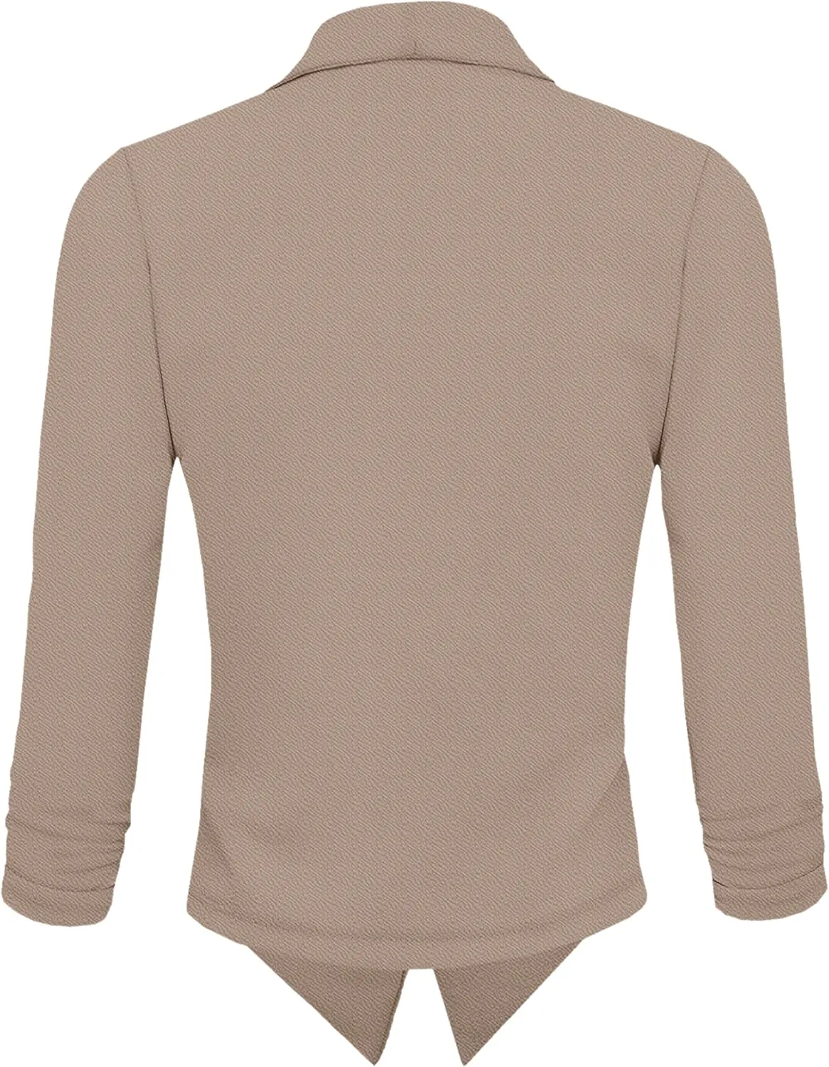 Hybrid & Company Lightweight Open Front Cardigan Classic Ruched Sleeve Work Office Blazer Suit Jackets