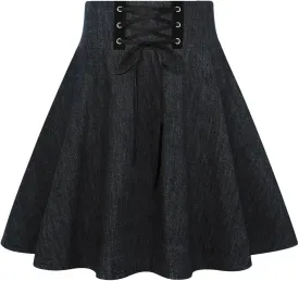 IDEALSANXUN Gothic Plaid Mini Skirts for Women Short High Waist Plaid Skirts