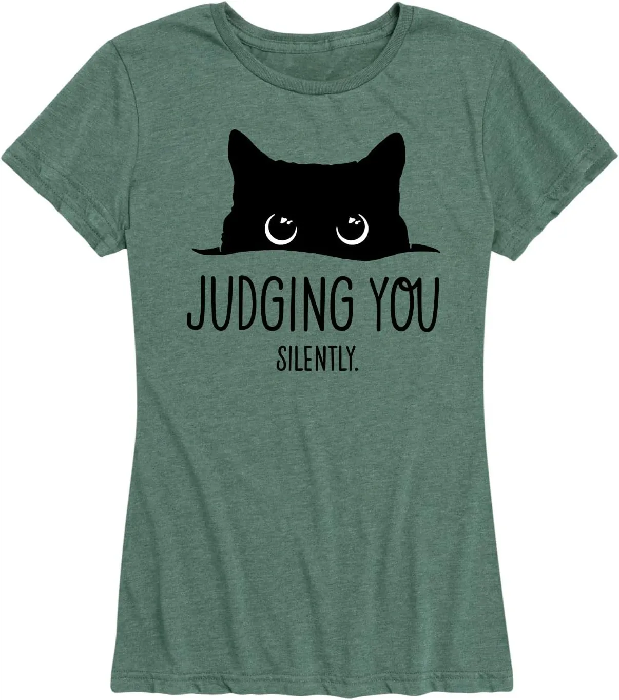 Instant Message - Judging You Silently Cat - Women's Short Sleeve Graphic T-Shirt