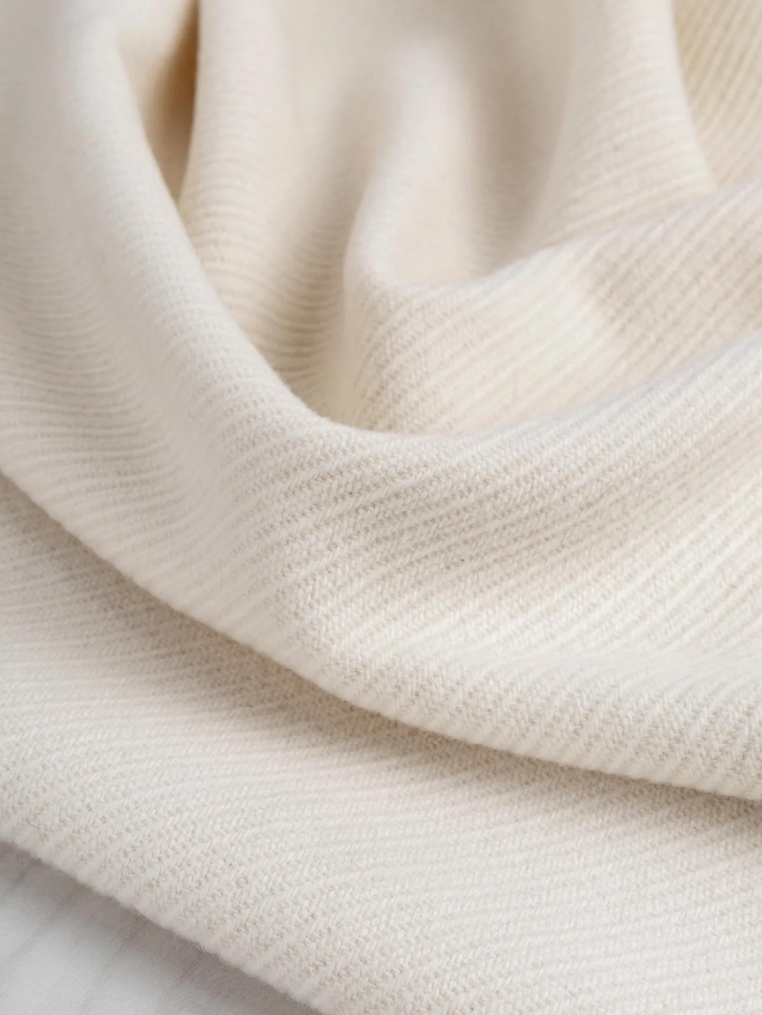 Italian Textured Wool Coating Deadstock - Ivory - Swatch