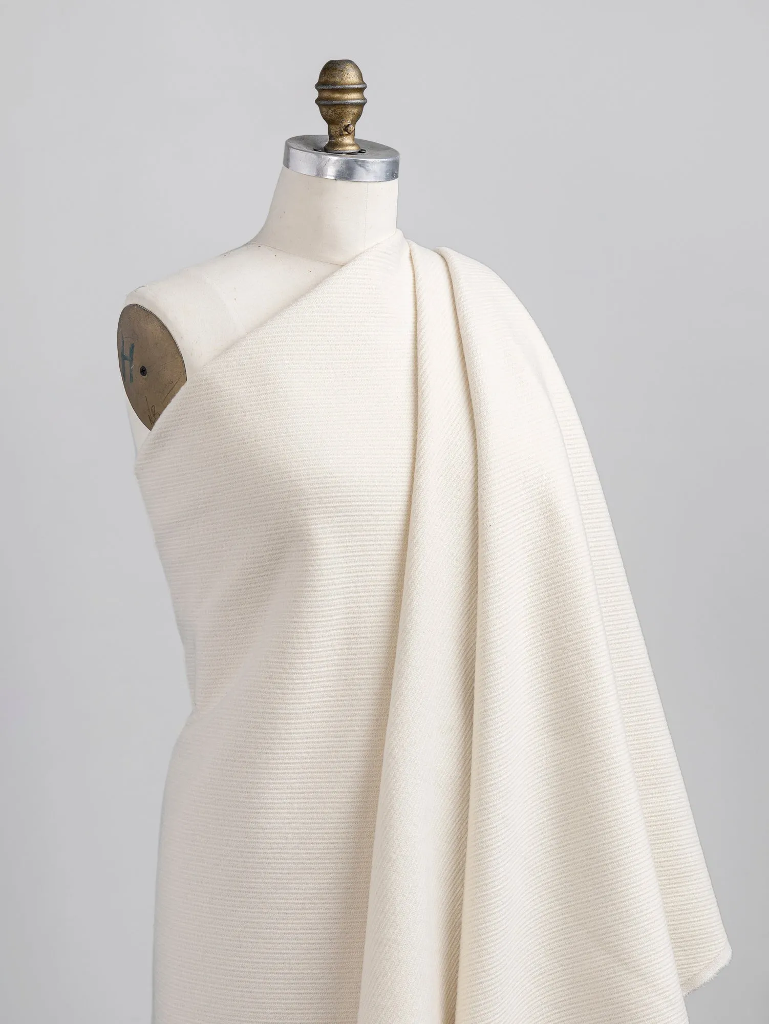 Italian Textured Wool Coating Deadstock - Ivory - Swatch