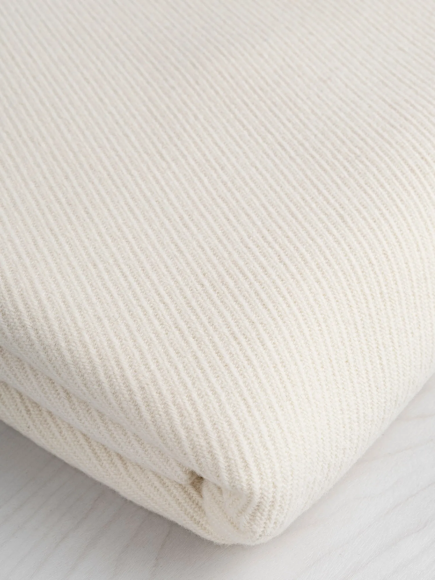 Italian Textured Wool Coating Deadstock - Ivory - Swatch