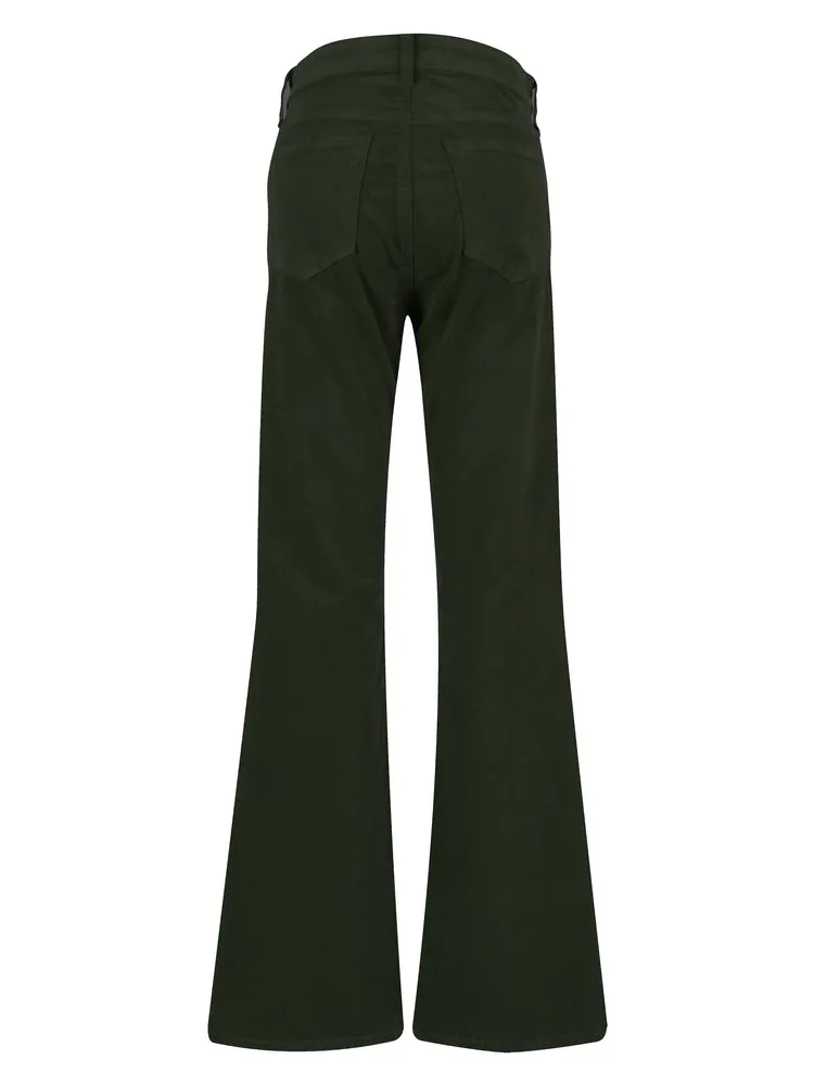 KUT: ANA HIGH RISE FLARE Corduroy - Dark Green