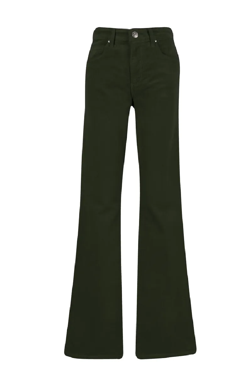 KUT: ANA HIGH RISE FLARE Corduroy - Dark Green