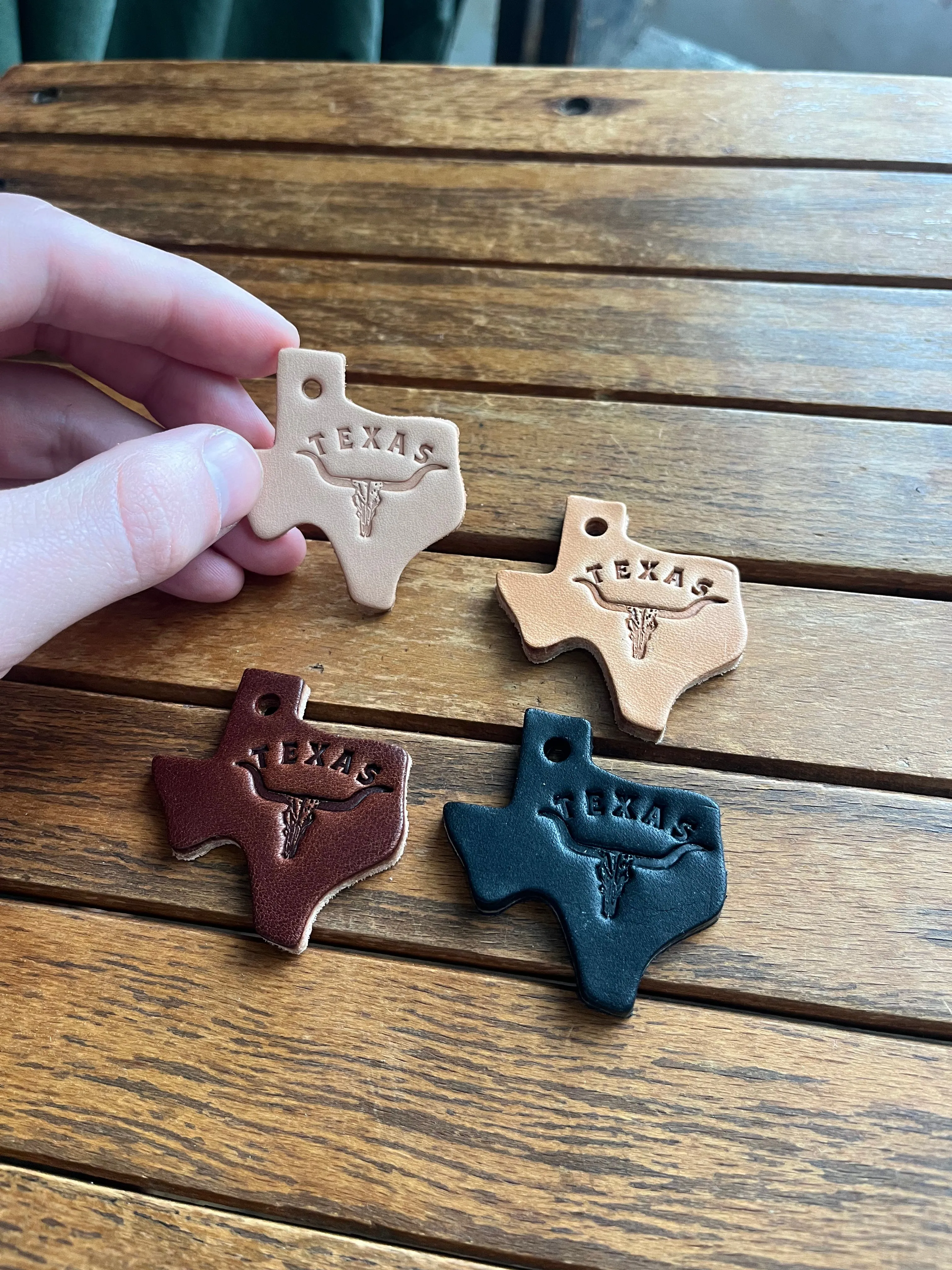 Leather Texas Key Tag | Longhorn | Manready Mercantile
