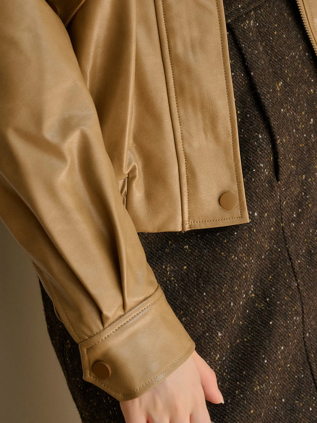 Loretta Vintage Removable Lambswool Lapel Pocket Jacket