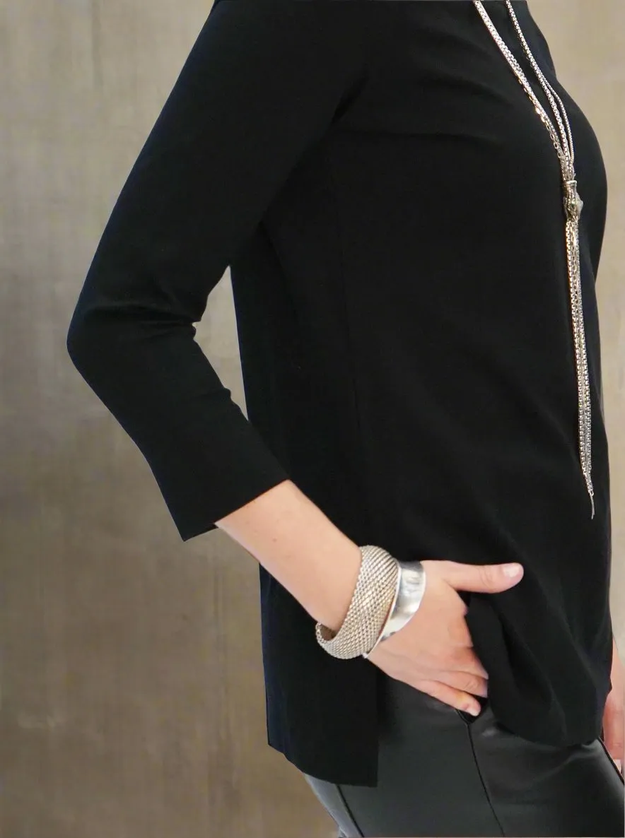 Lux Smooth Ponte Knit Boatneck Tunic - The Bond