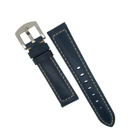 M2 Oil Waxed Leather Watch Strap in Navy