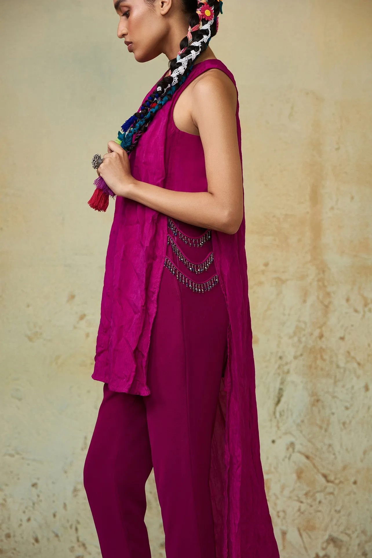 Magenta Crushed Tunic