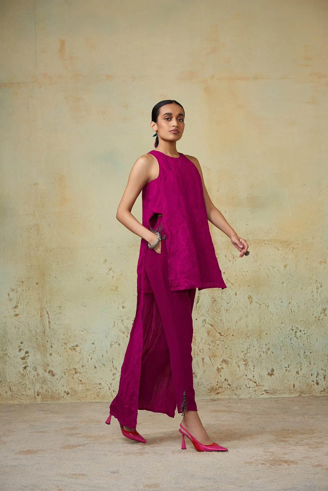 Magenta Crushed Tunic
