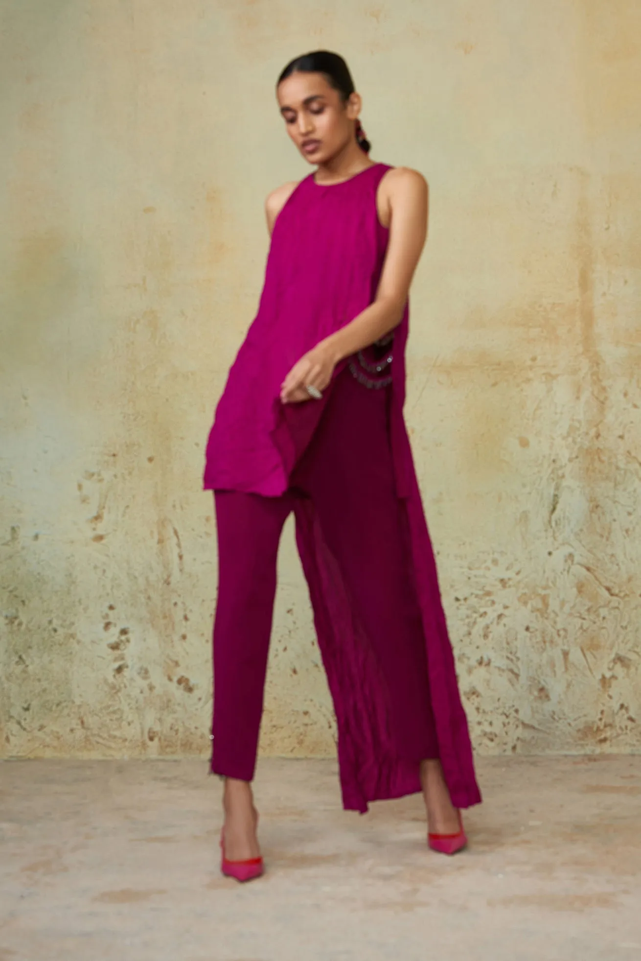 Magenta Crushed Tunic
