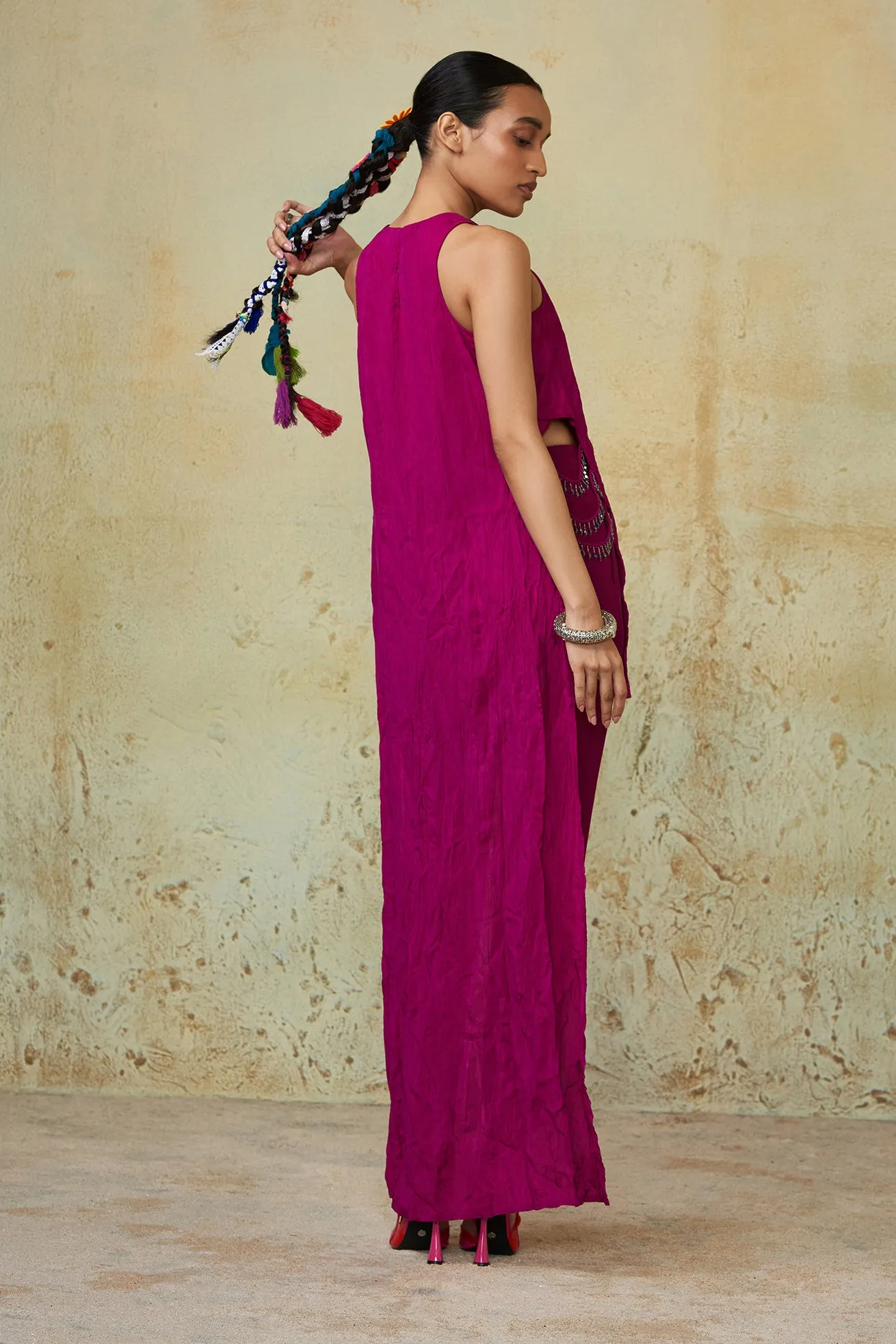 Magenta Crushed Tunic