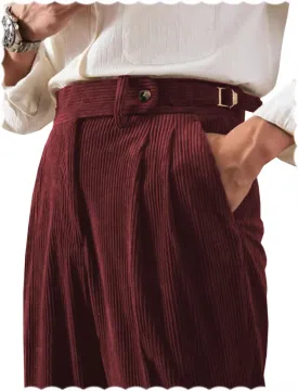 Men's Pants Corduroy Tailored Classic Fit Winter Stretchy Casual Corduroy Dress Pants