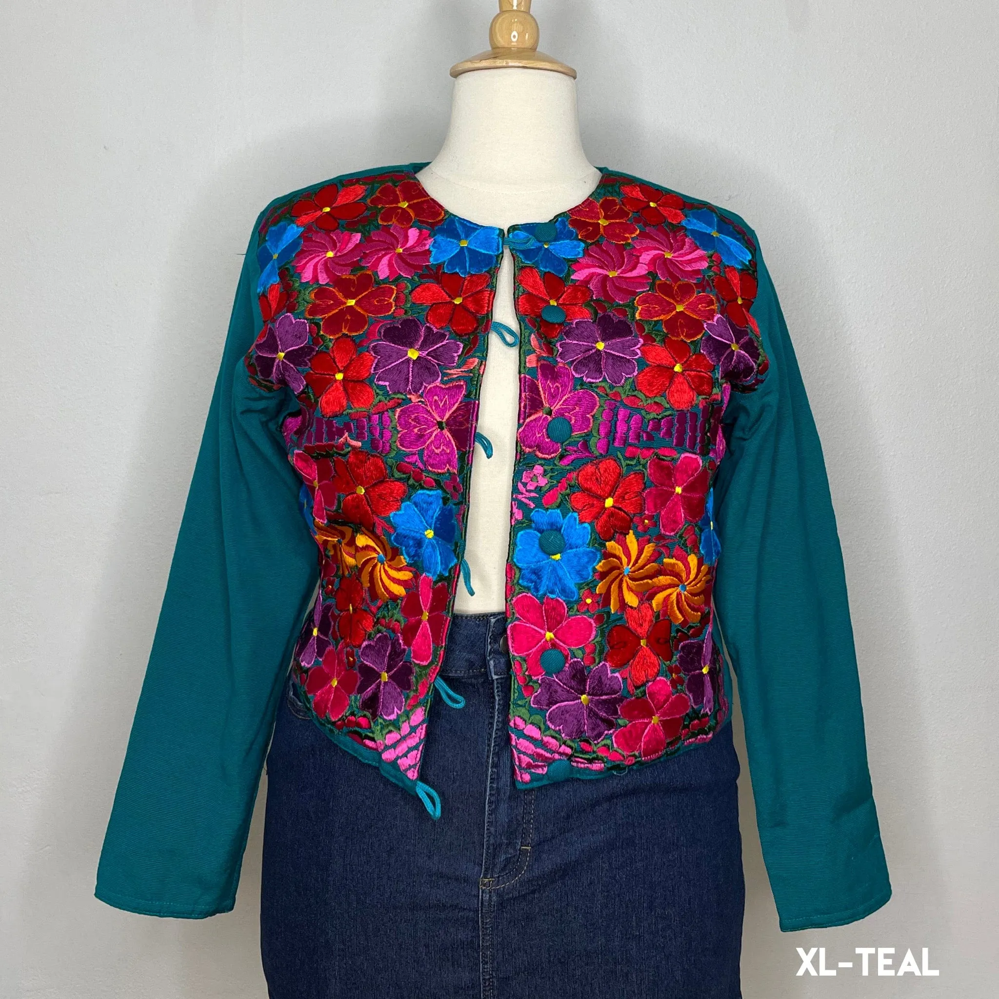 Mexican Embroidered Bolero Jacket - Zinnia