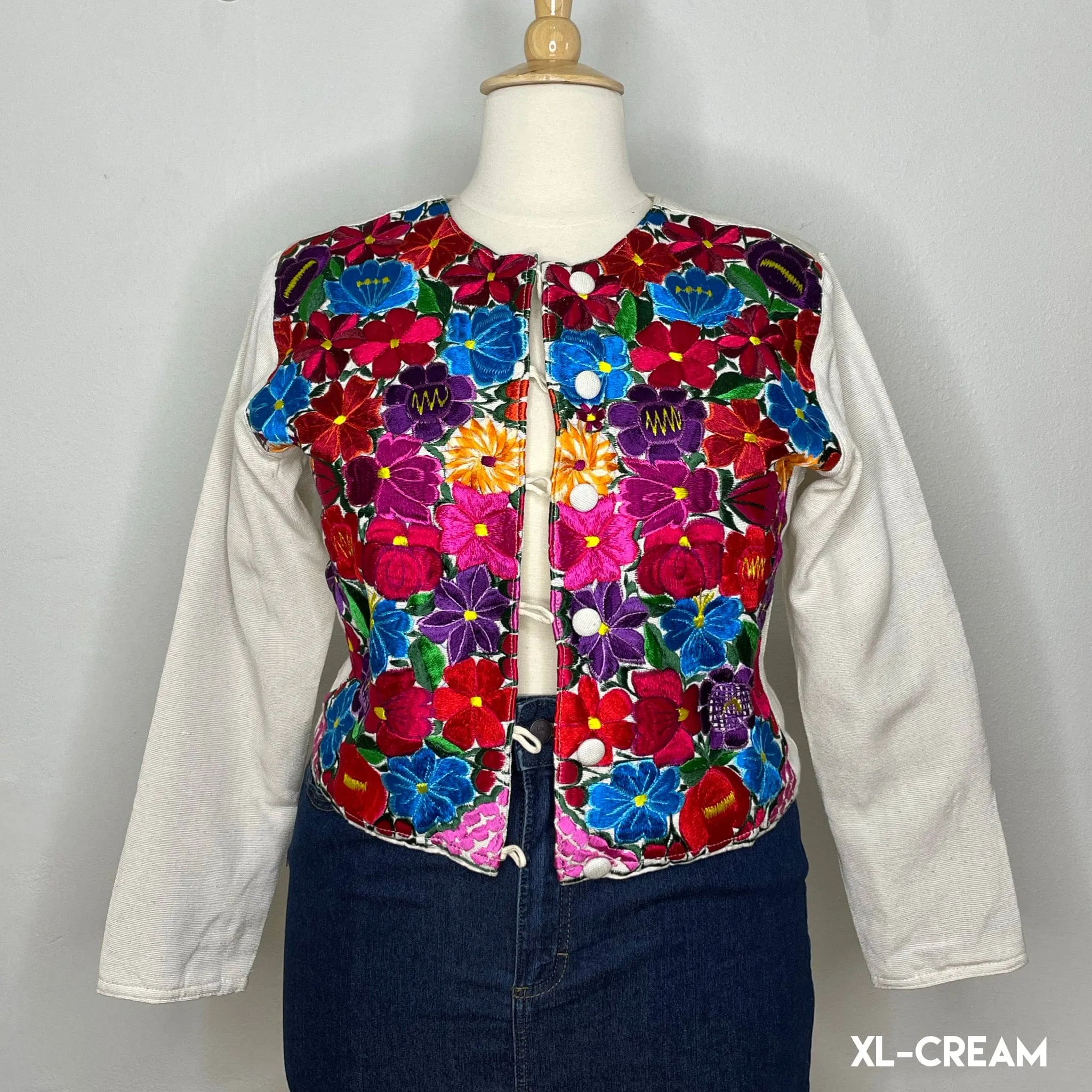 Mexican Embroidered Bolero Jacket - Zinnia