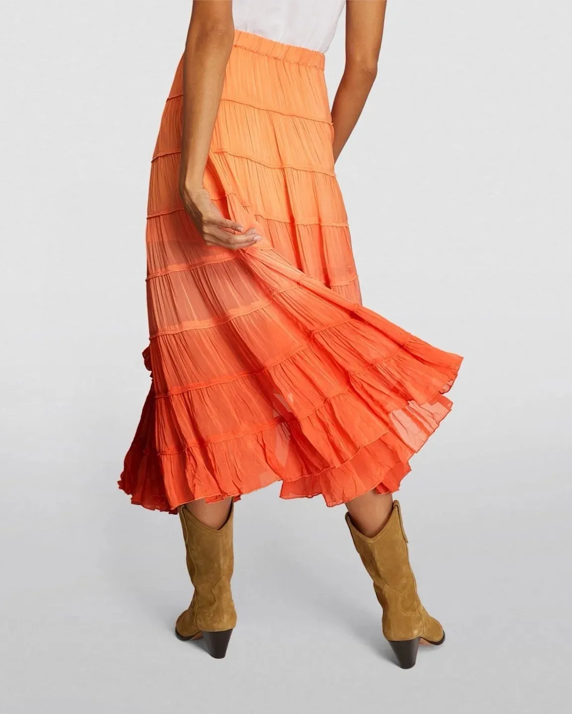 MIDI TIERED OMBRE SKIRT