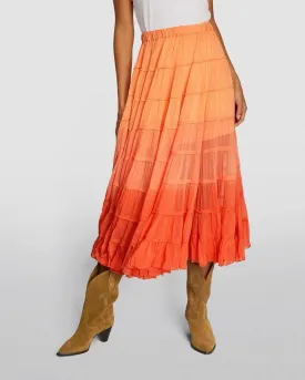 MIDI TIERED OMBRE SKIRT