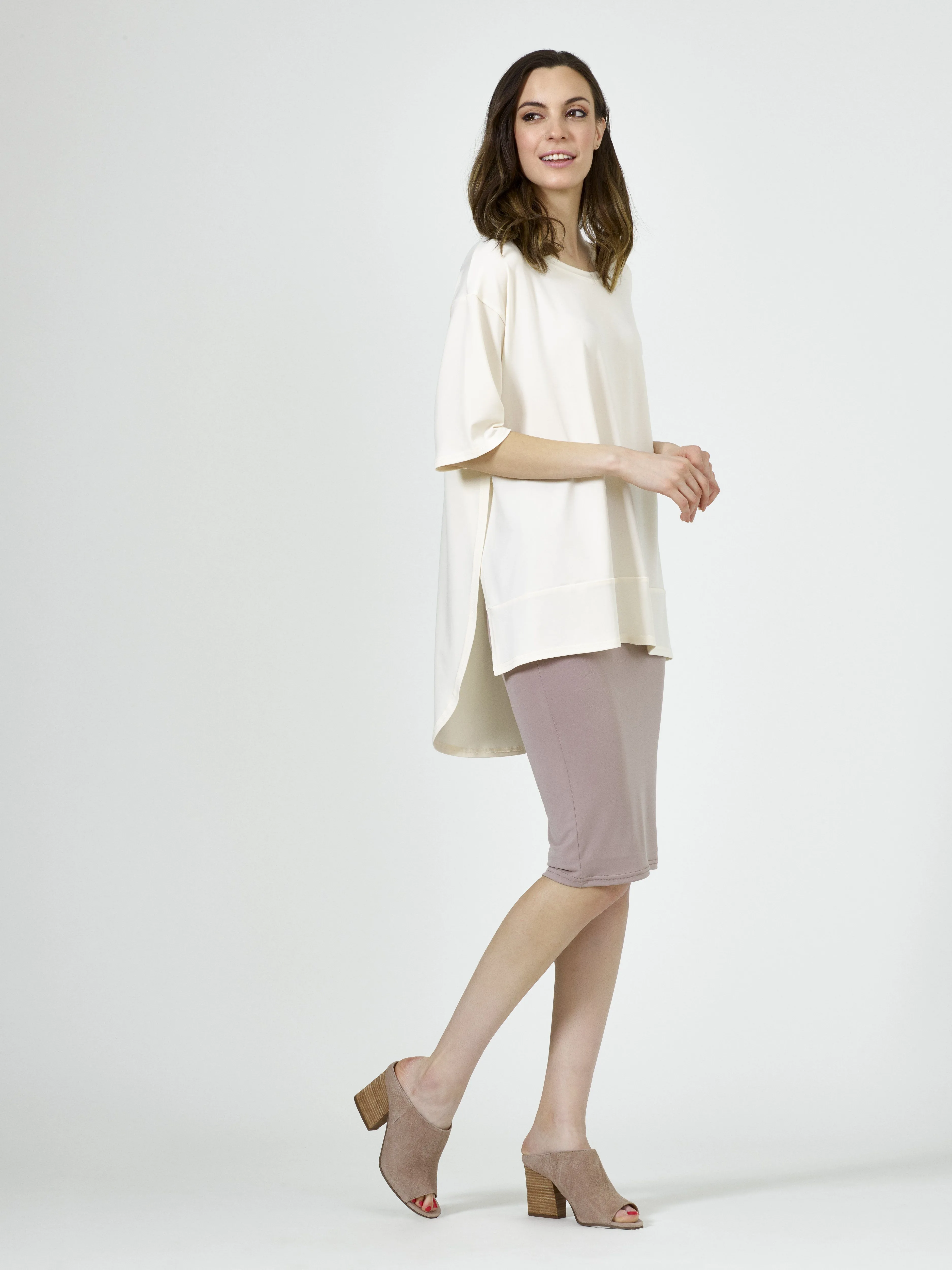 Mixed Media Tunic Ivory