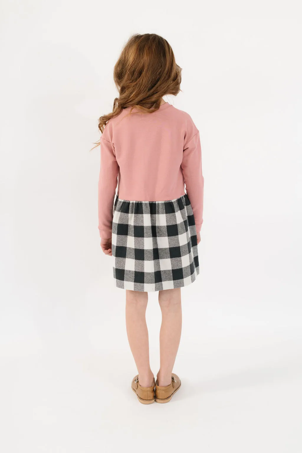 Modern Sweatshirt Dress in Pepper Gingham