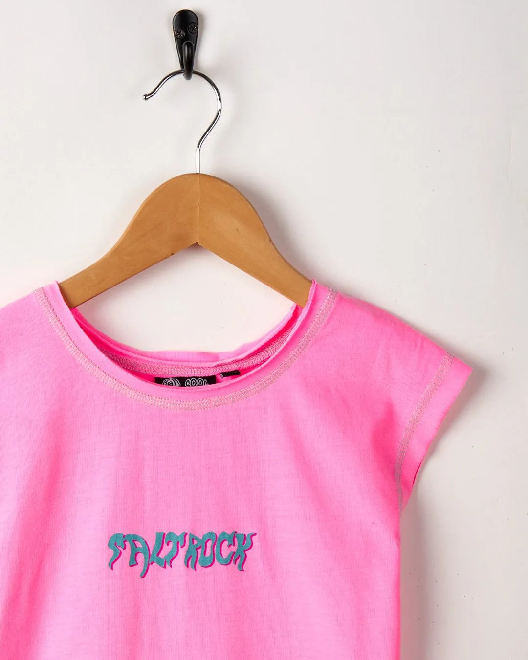 Mystic Skulls - Recycled Kids Longline Vest - Pink