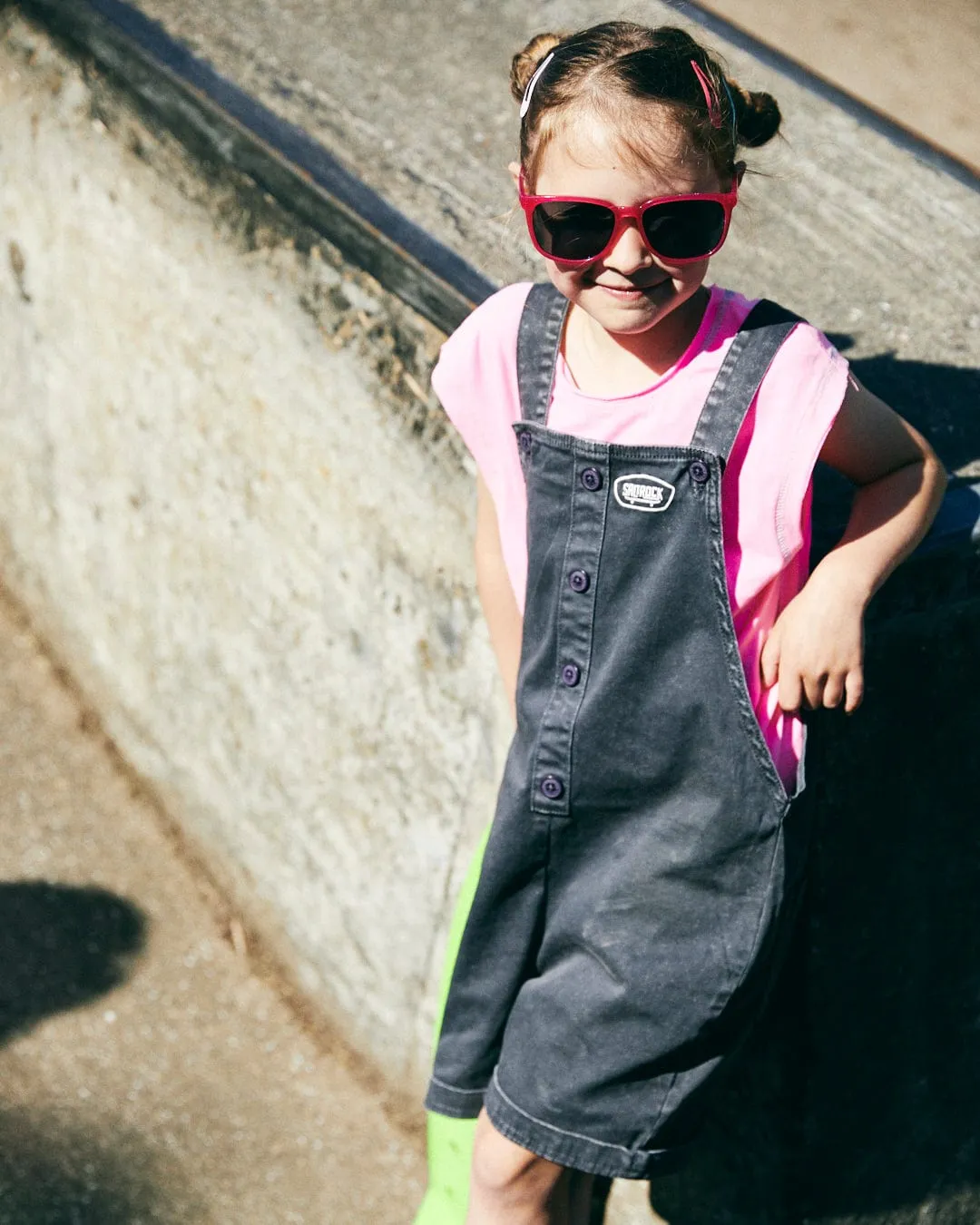 Mystic Skulls - Recycled Kids Longline Vest - Pink