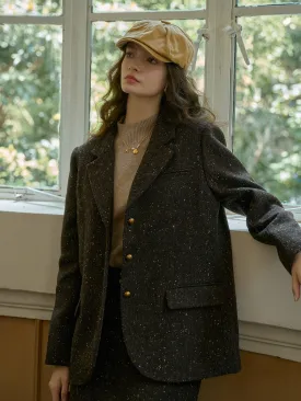 Novalee Versatile Notched Lapel Vintage Metal Button Pocket Blazer