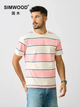 Oversize Sorona Cooling Tech Fabric T-shirts with Striped Tops