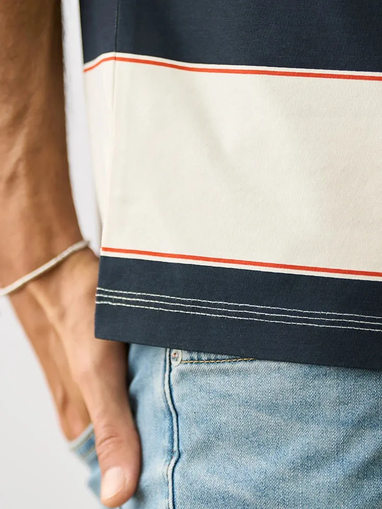 Oversize Sorona Cooling Tech Fabric T-shirts with Striped Tops