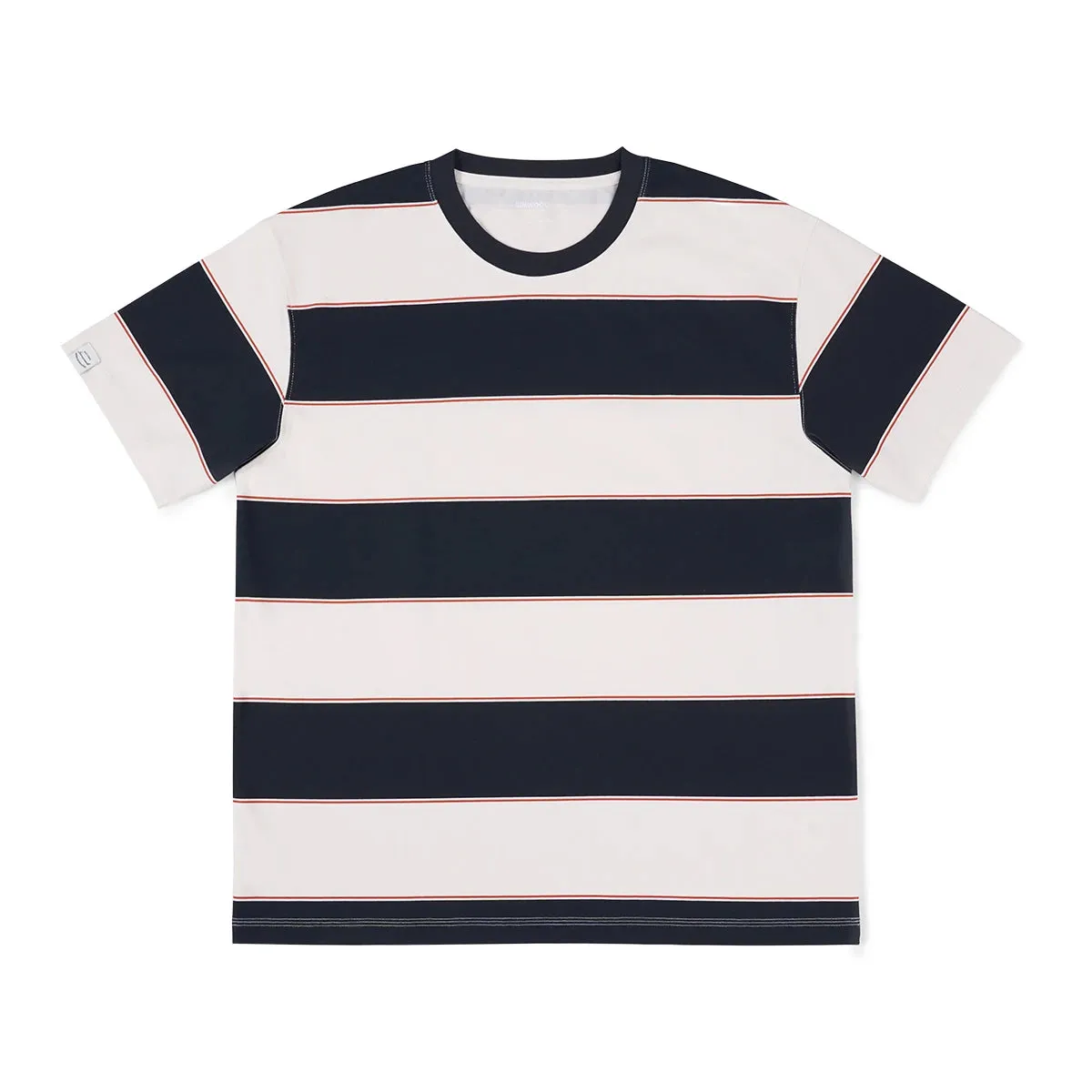Oversize Sorona Cooling Tech Fabric T-shirts with Striped Tops