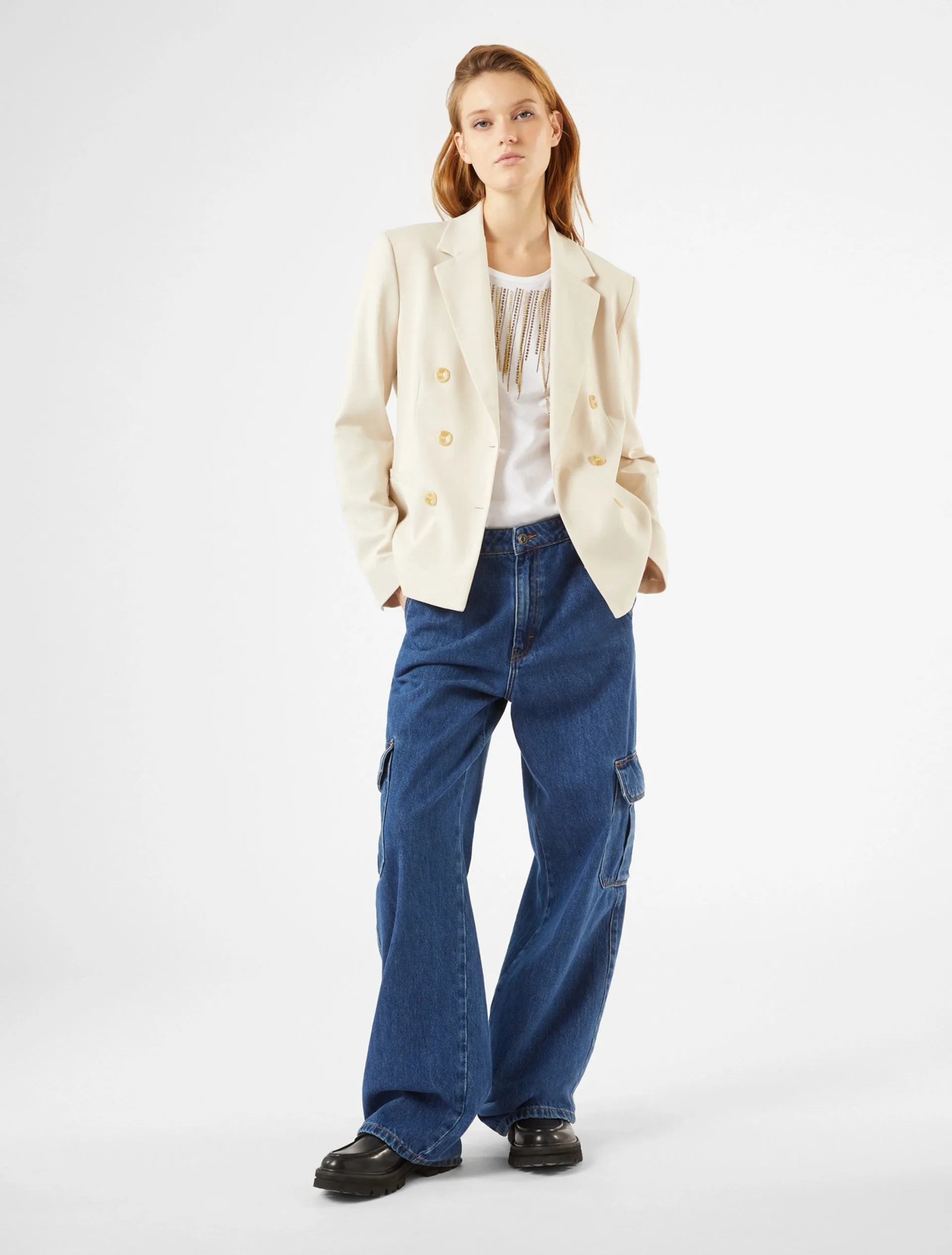 Penny Black Cesira Cream Stretch Blazer