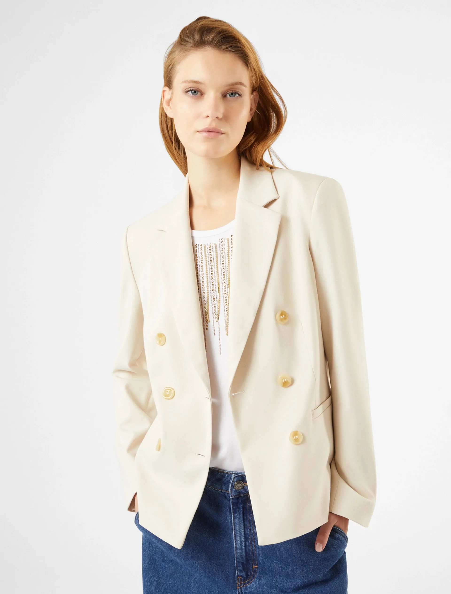 Penny Black Cesira Cream Stretch Blazer