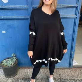 *PRE-ORDER* Heart Trim Jumper Tunic | Black
