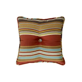 "Calhoun" Western Striped Tufted Accent Pillow