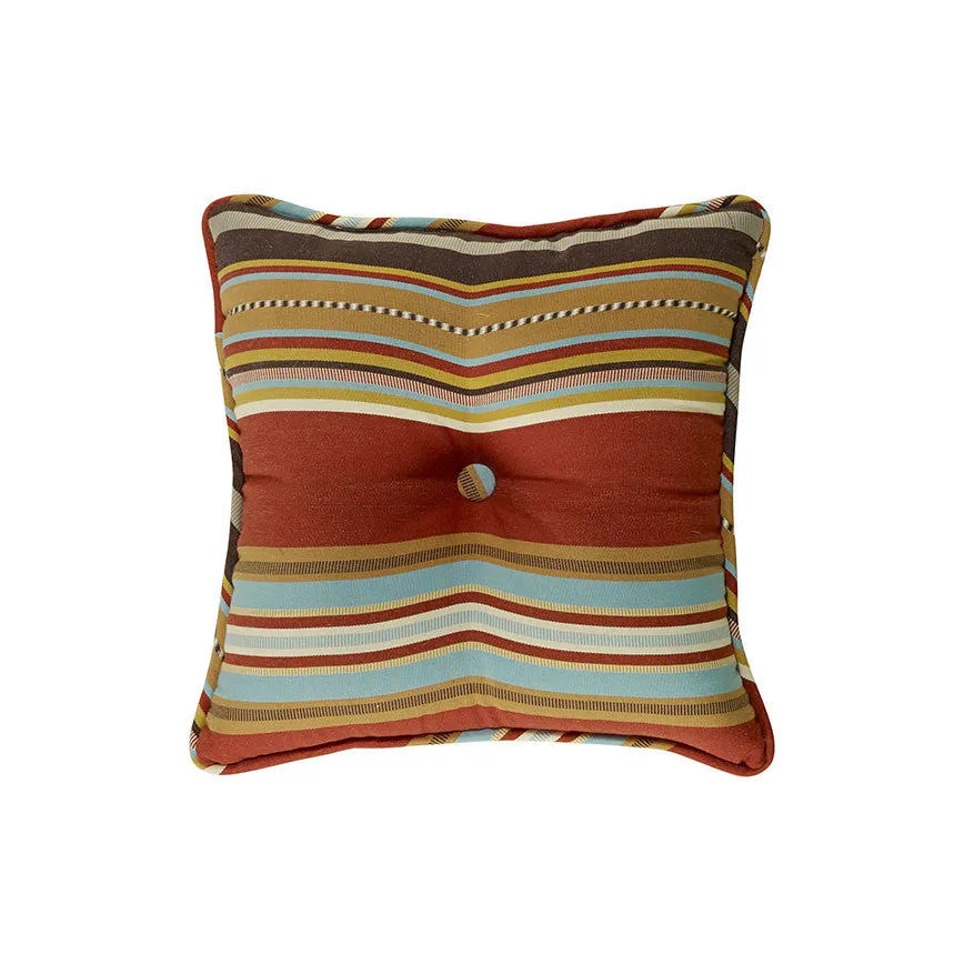 "Calhoun" Western Striped Tufted Accent Pillow