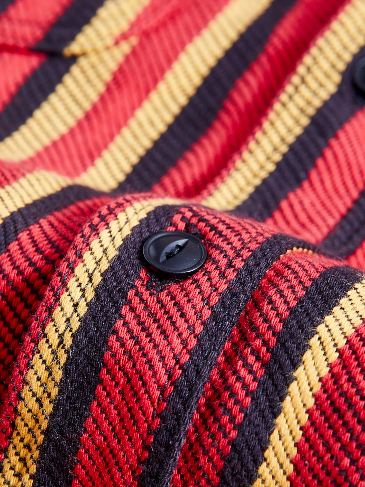 "Drunk Stripe" Flannel Shirt in Red