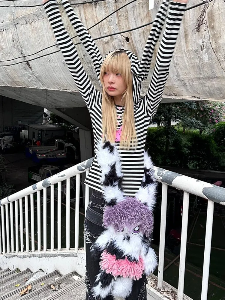 rabbit ears striped top【s0000000028】