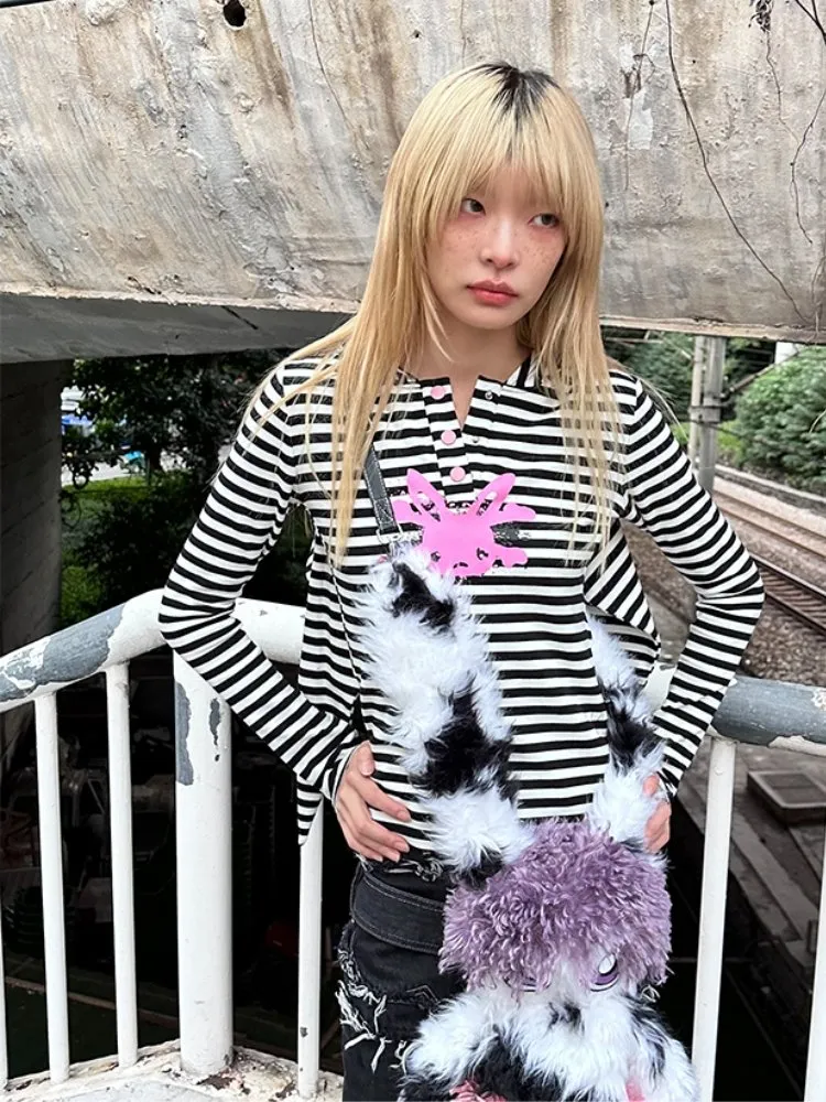 rabbit ears striped top【s0000000028】