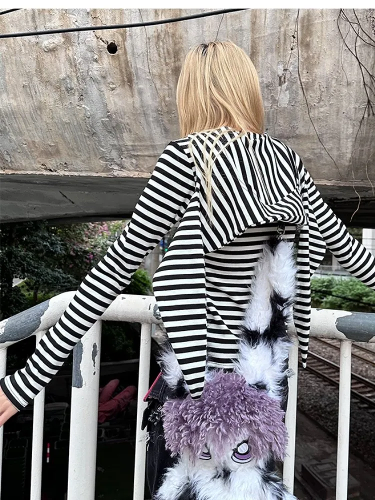 rabbit ears striped top【s0000000028】